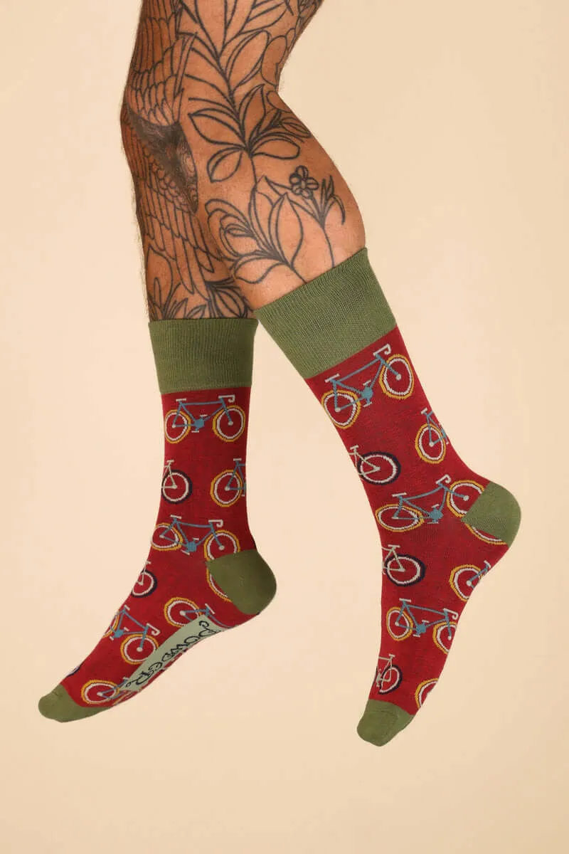 Powder Design Men's Commuter Bikes Socks - Raspberry