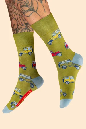 Powder Design Men's Vintage Land Rover Socks - Fern