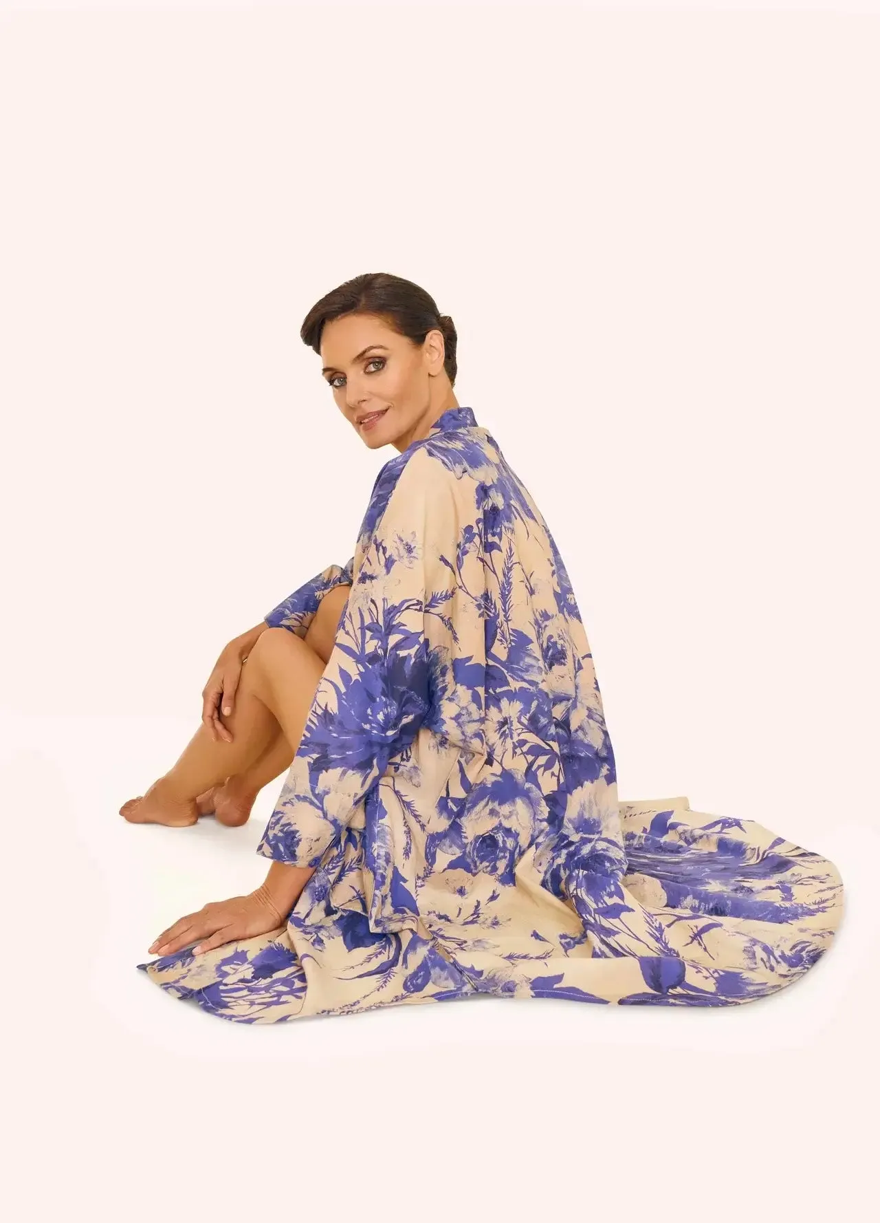 Powder Design Oversized Shirt Dress - China Blue Blooms
