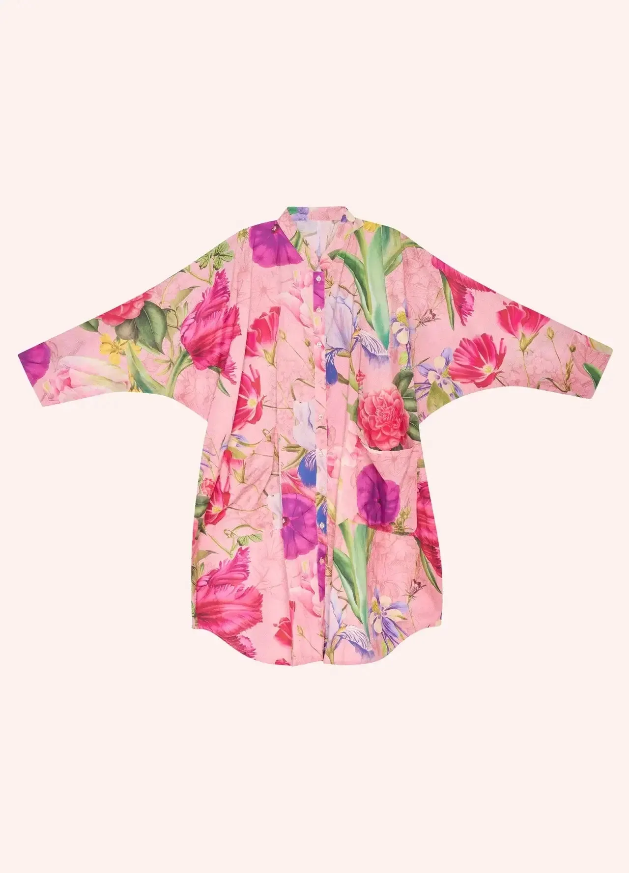 Powder Design Oversized Shirt Dress - Floral Study - Petal