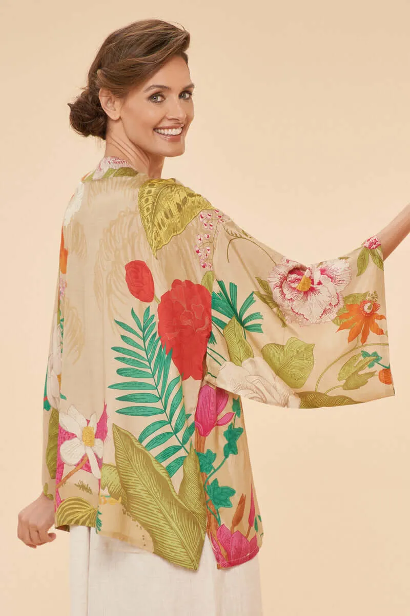 Powder Design Tropical Flora and Fauna Kimono Jacket in Coconut