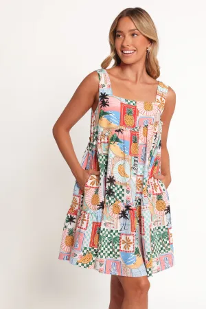 Rafaela Mini Dress - Off White Multi