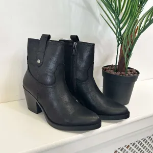 Refresh Black Pearlescent Cuban Cowboy Boots