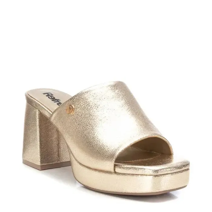 Refresh Gold Textile Mule Heels