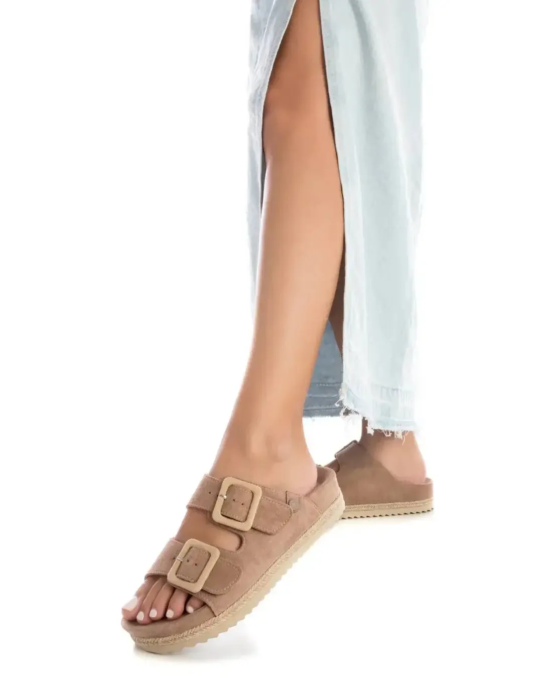 Refresh - Taupe Microfiber Ladies Sandals