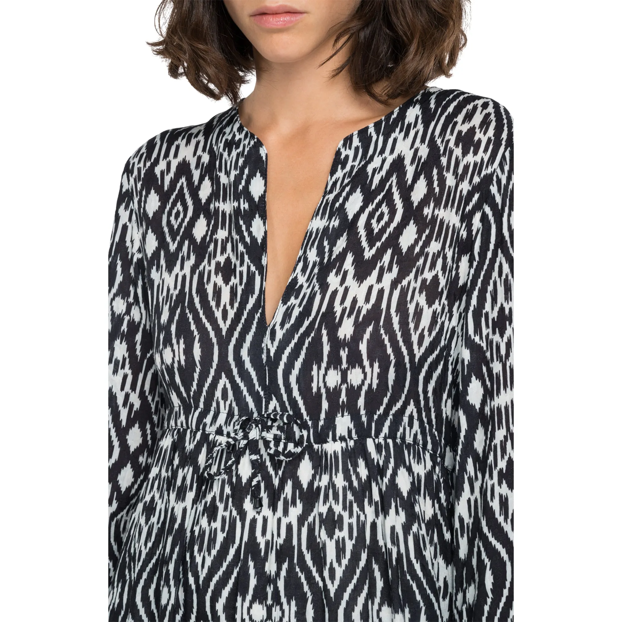 Replay Women's Dress In Jacquard Viscose With Ikat Pattern
