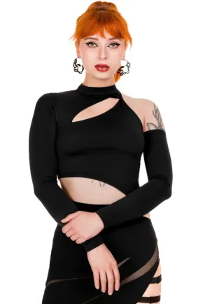 Restyle - Asymmetric Crop Black - Top