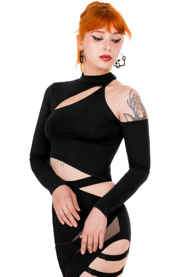 Restyle - Asymmetric Crop Black - Top