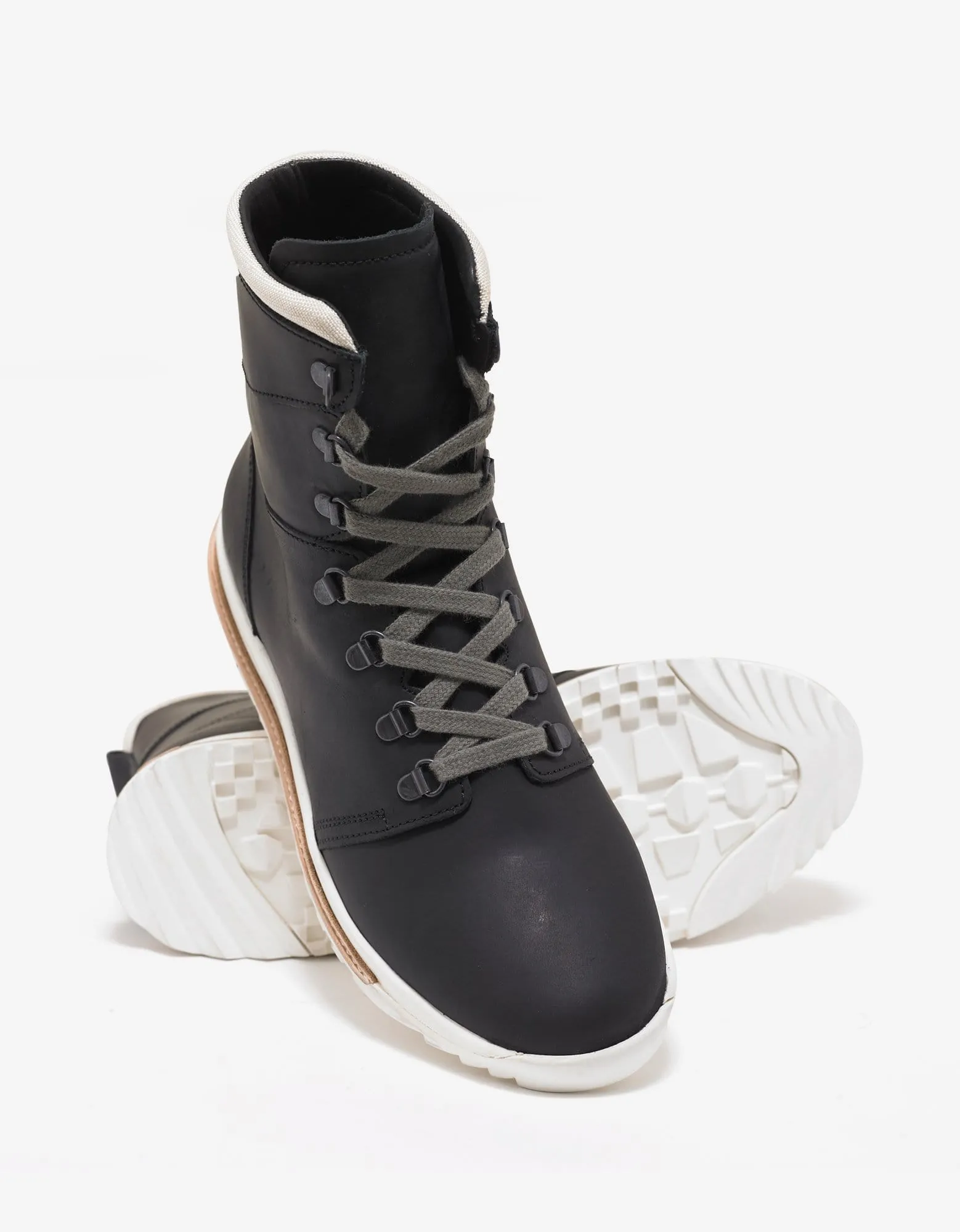 Rick Owens Lace Up Dirt Grafton Black Boots