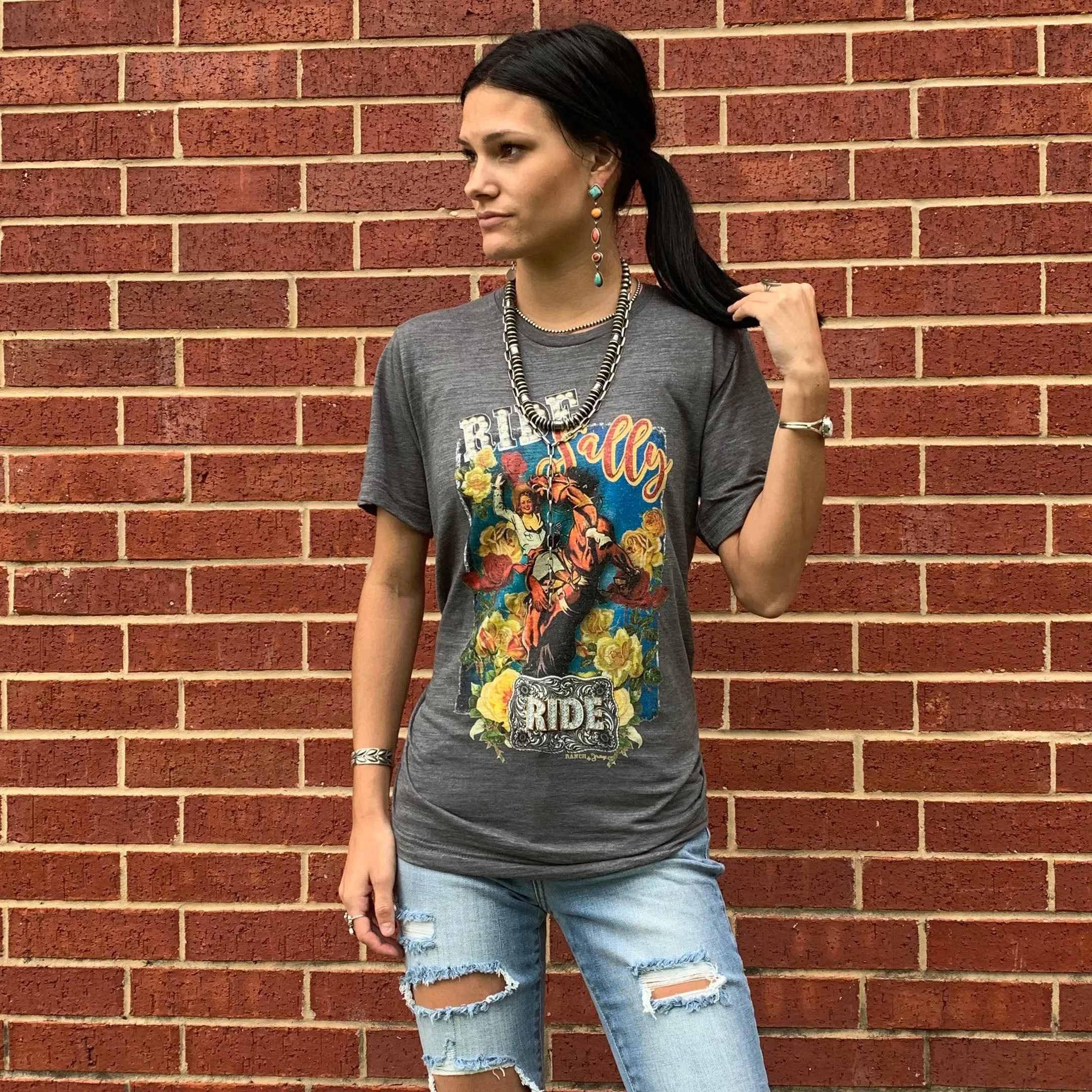 Ride Sally Ride Tee - Grey