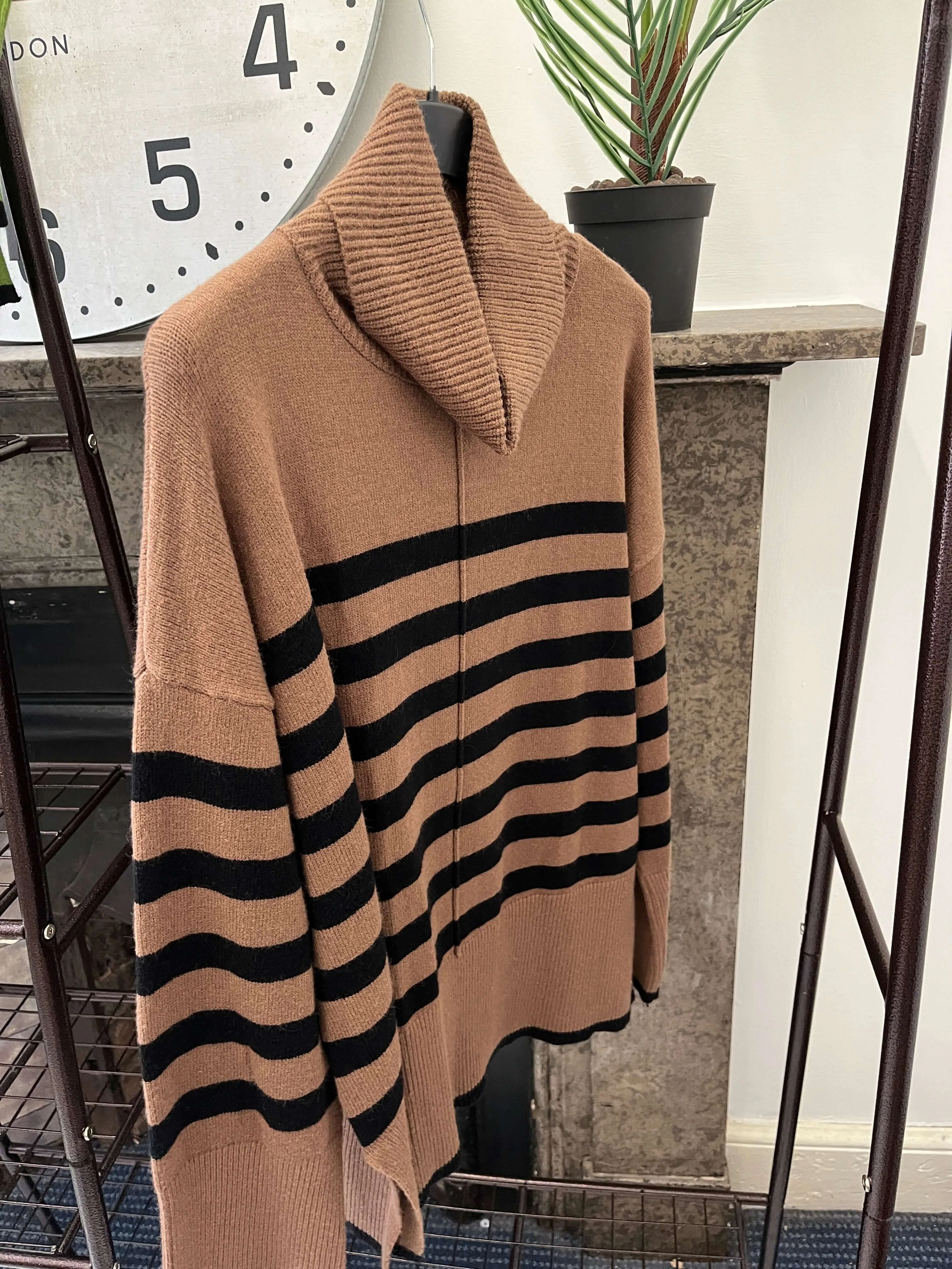 Roll Neck Striped Boxy Jumper