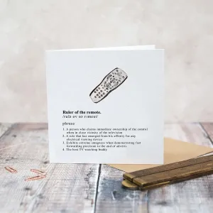 Ruler of the Remote Novelty Card