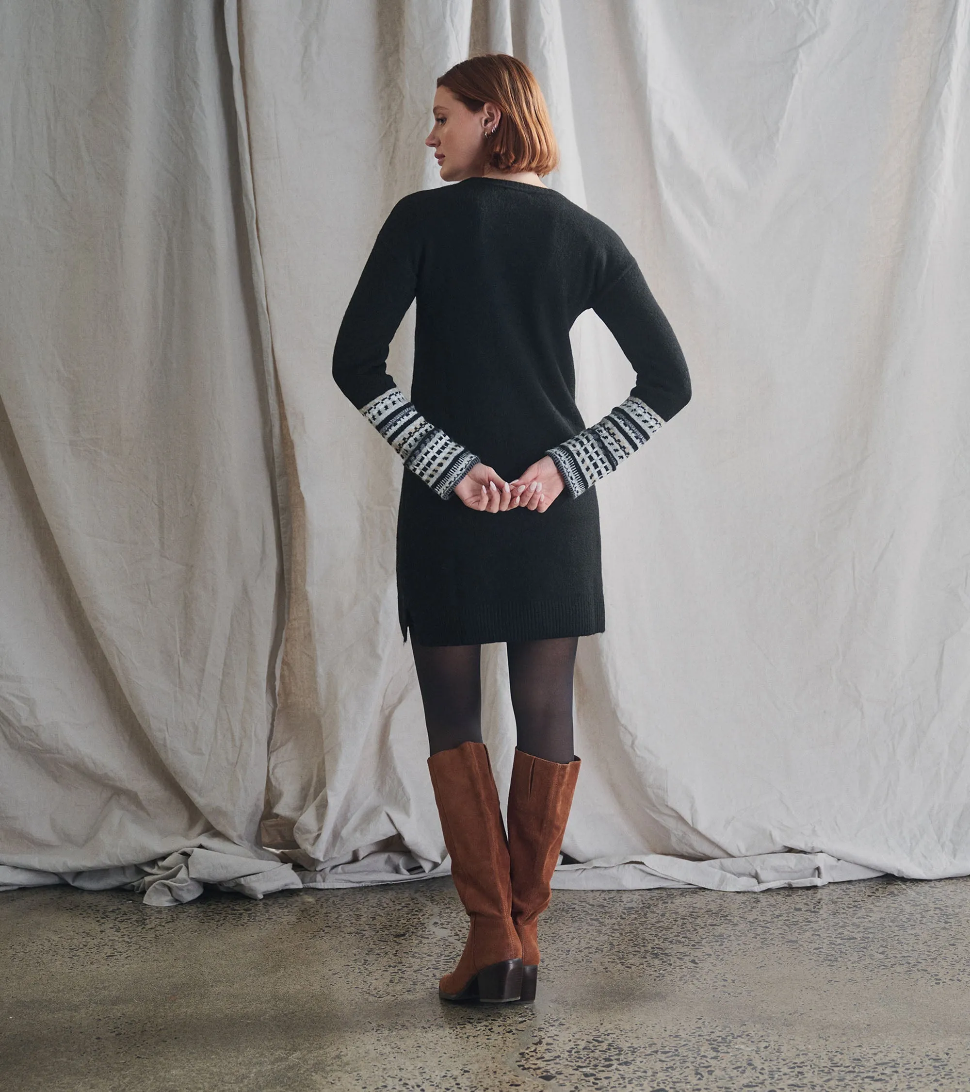 Sadie Sweater Dress - Black -Hatley