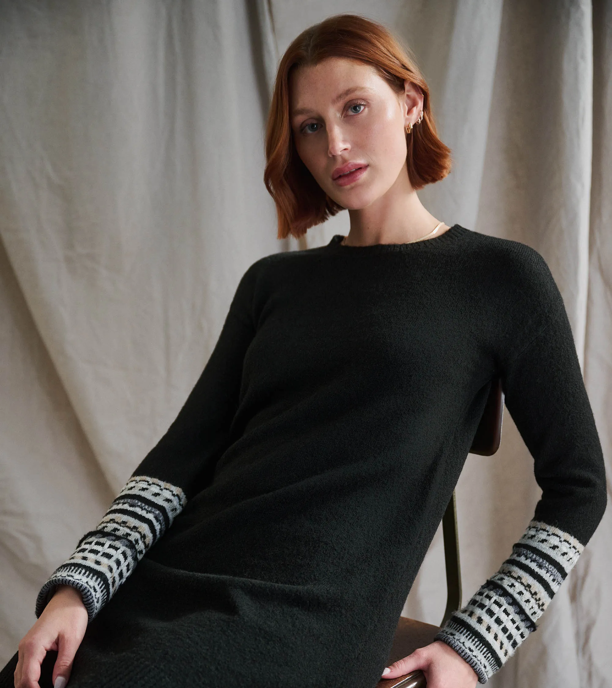 Sadie Sweater Dress - Black -Hatley