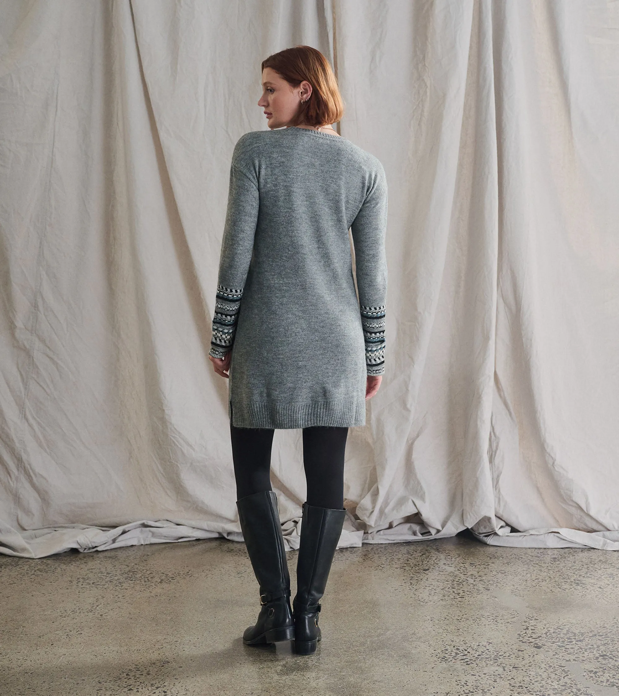 Sadie Sweater Dress - Charcoal Heather -Hatley