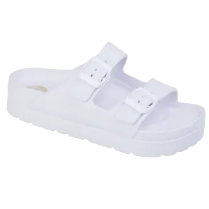 Sandro White Chunky Buckle Sandal