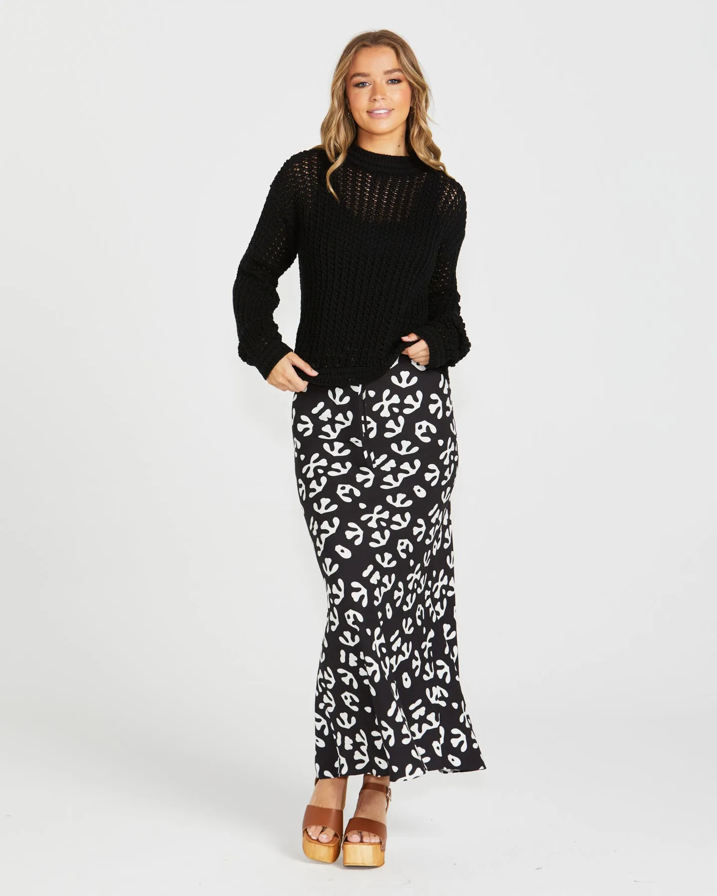 Sass Viola Bias Cut Skirt Abstract