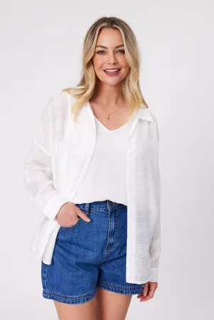Shine On Label Zoe Self Check Shirt White