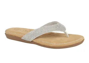 Silver Diamante Ladies Sandal - 'Alcee'