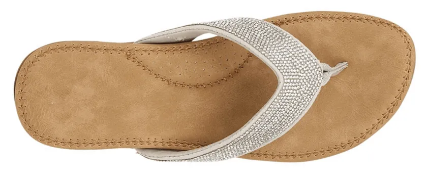 Silver Diamante Ladies Sandal - 'Alcee'