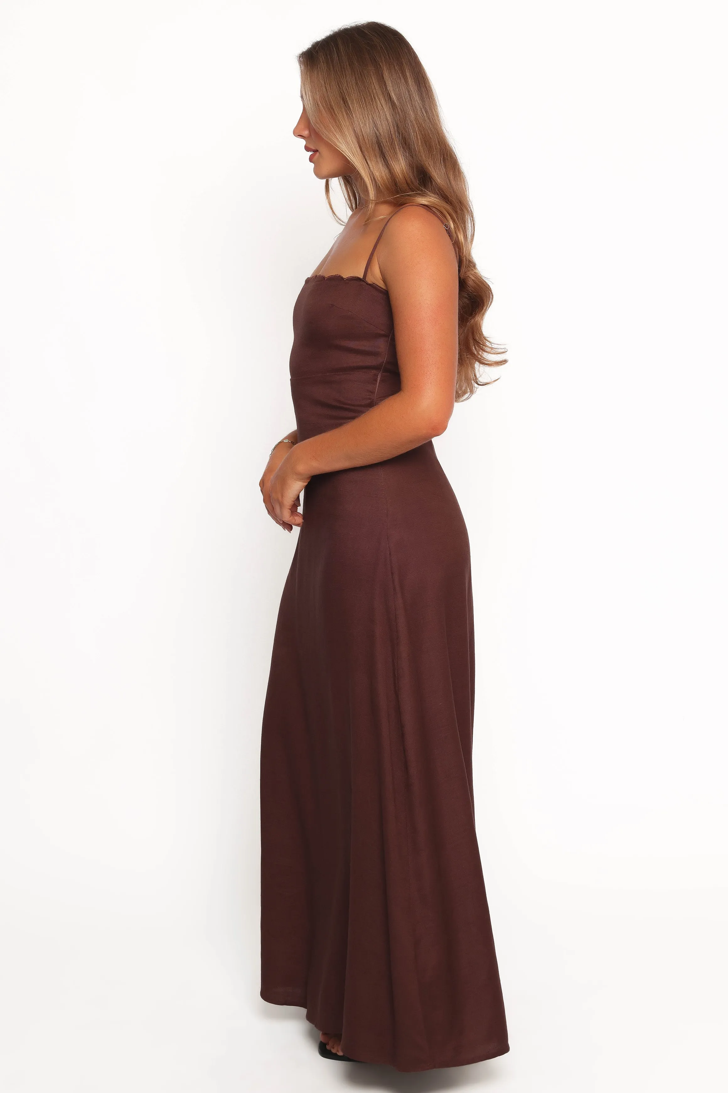 Skylar Midi Dress - Brown