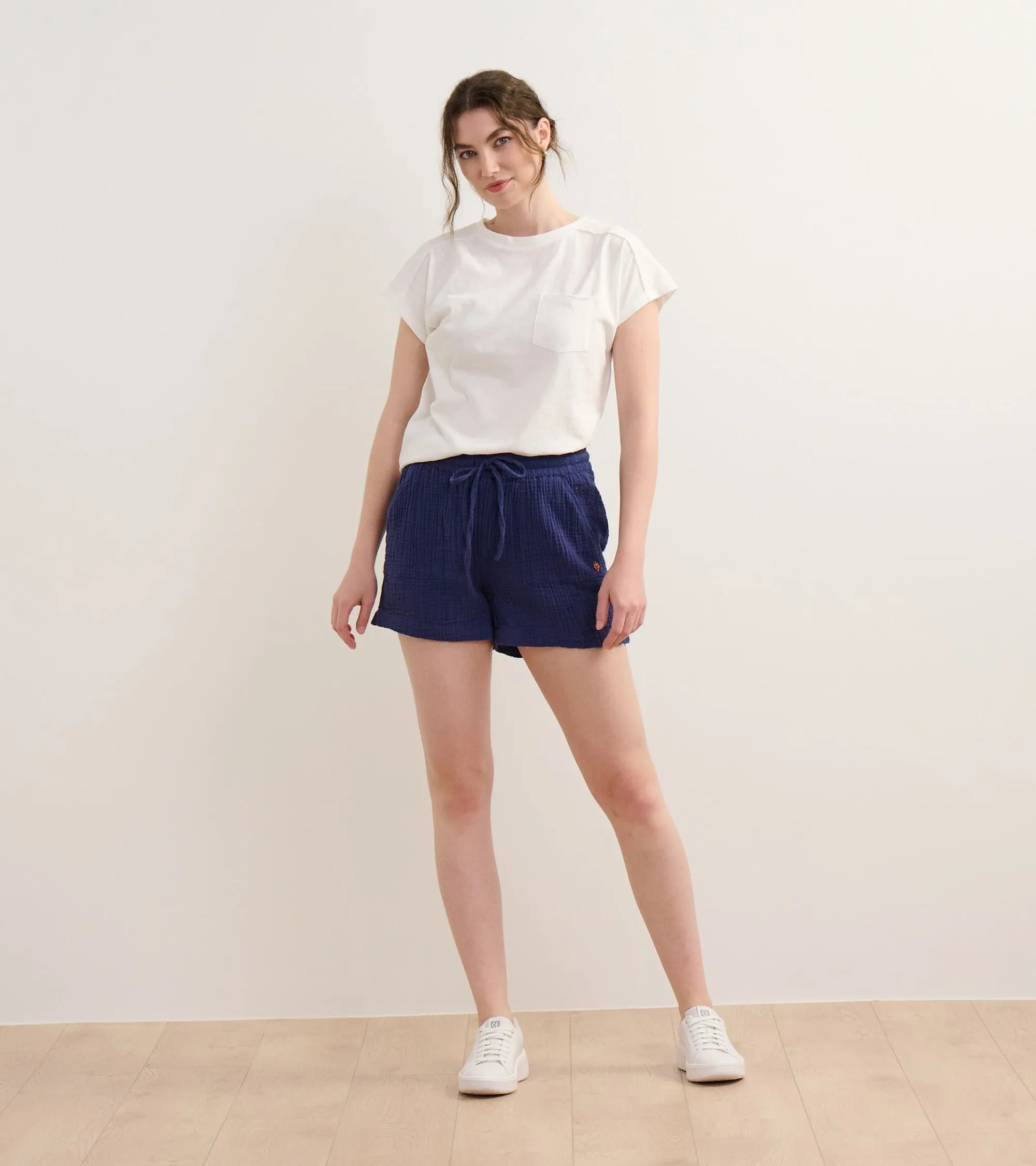 Slouchy Pocket Tee - White -Hatley