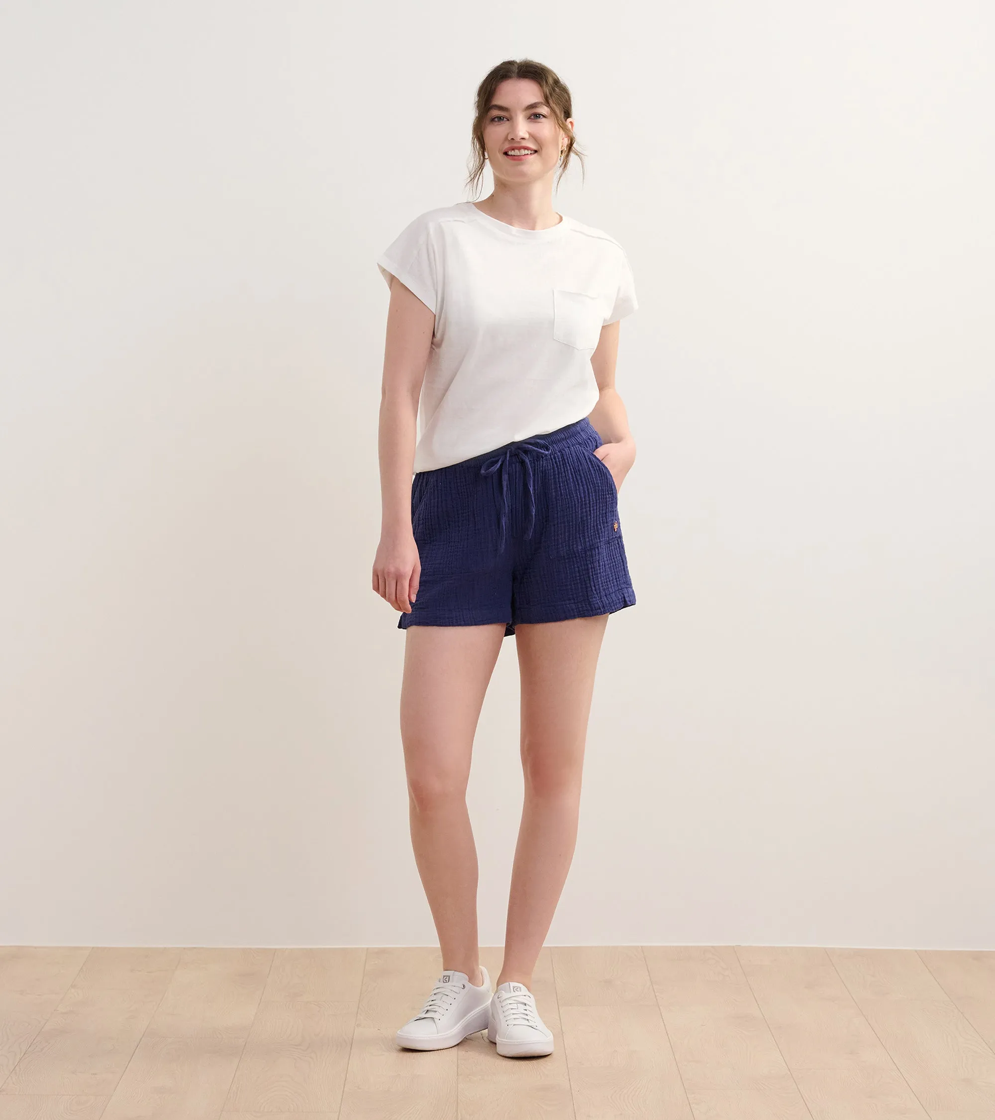 Slouchy Pocket Tee - White -Hatley