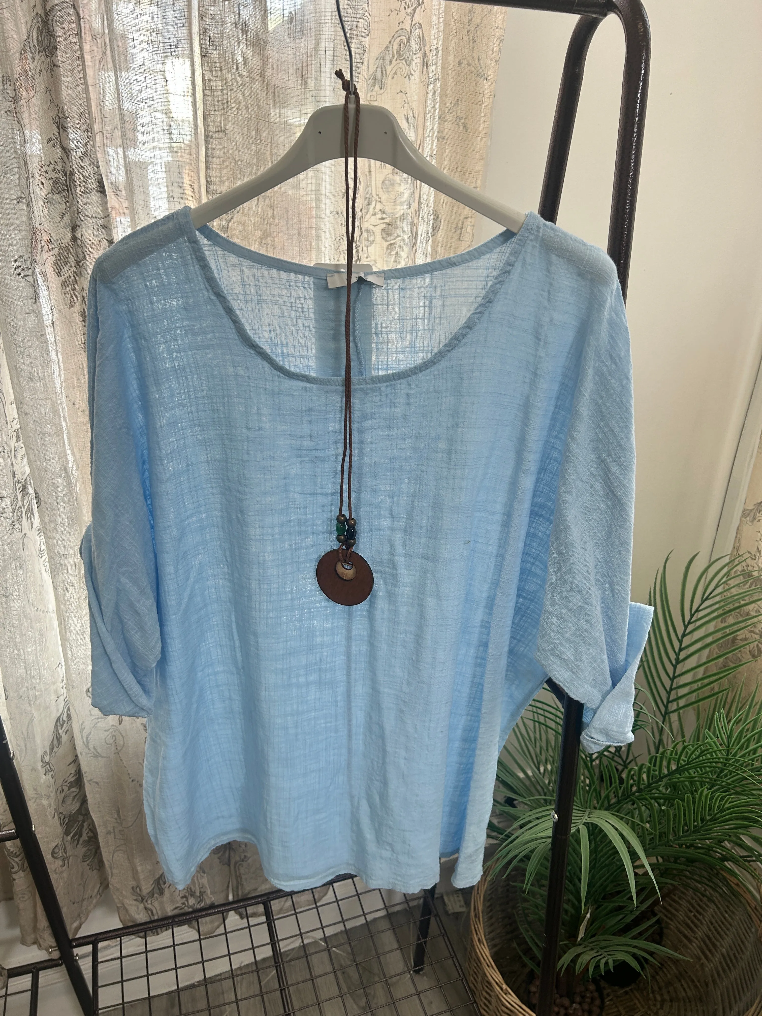 Sofia Ladies Linen Box Top With Necklace