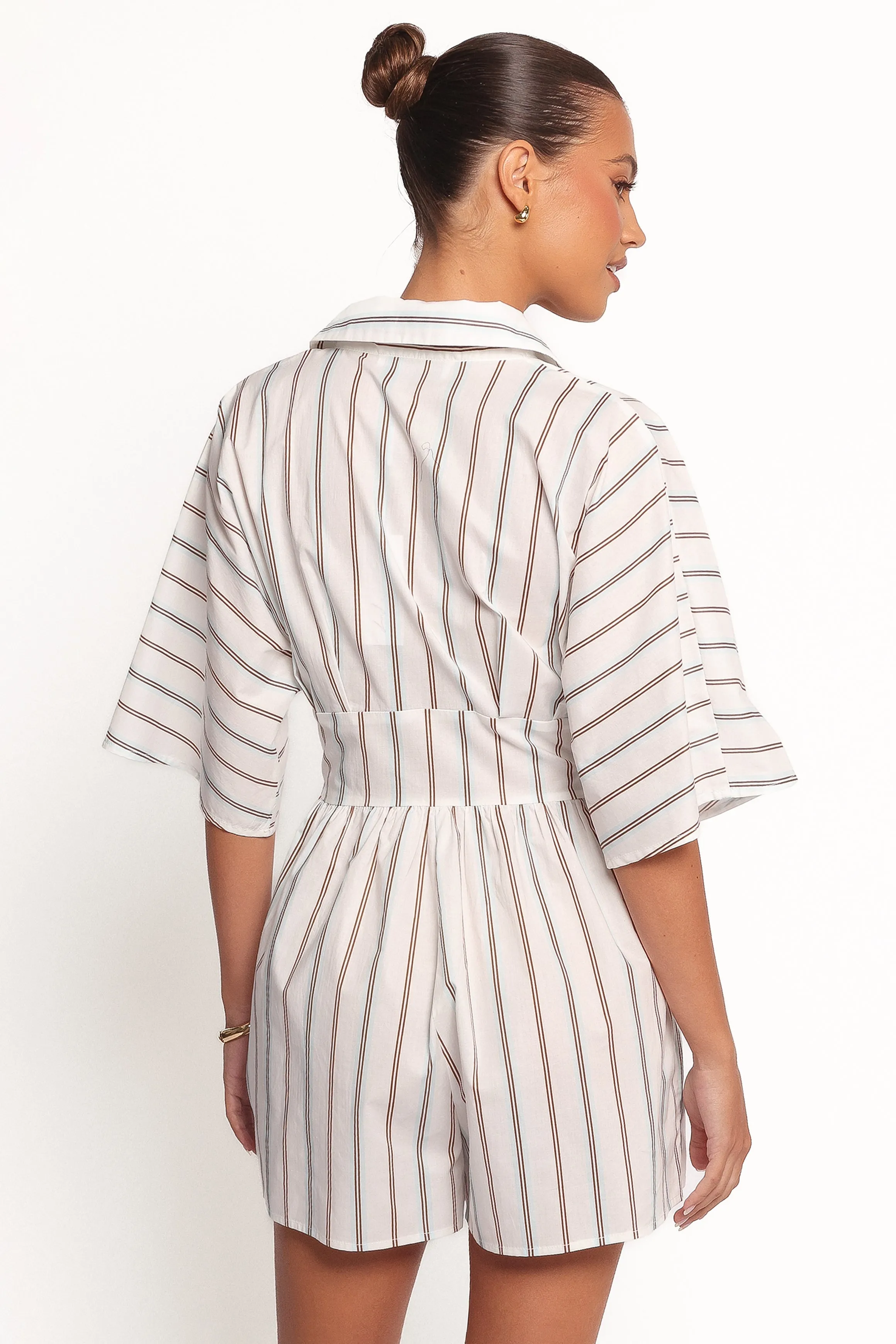 Sonyalle Romper - Blue Brown Stripe