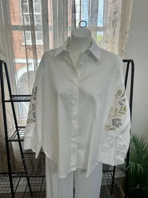 Sparkle Embroidered Sleeve Shirt