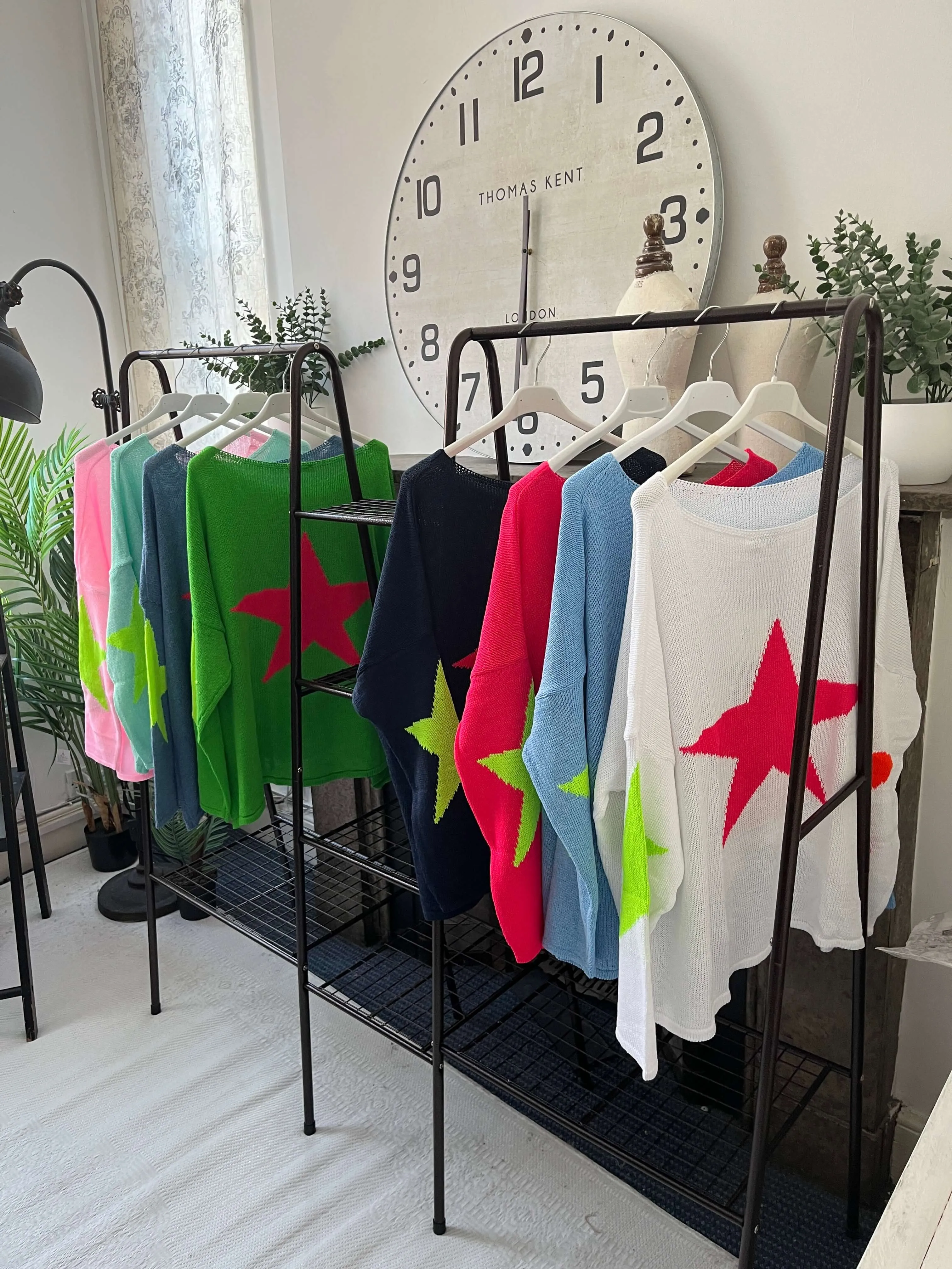 Star Back Lightweight Knit Jumper - Cotton Mix