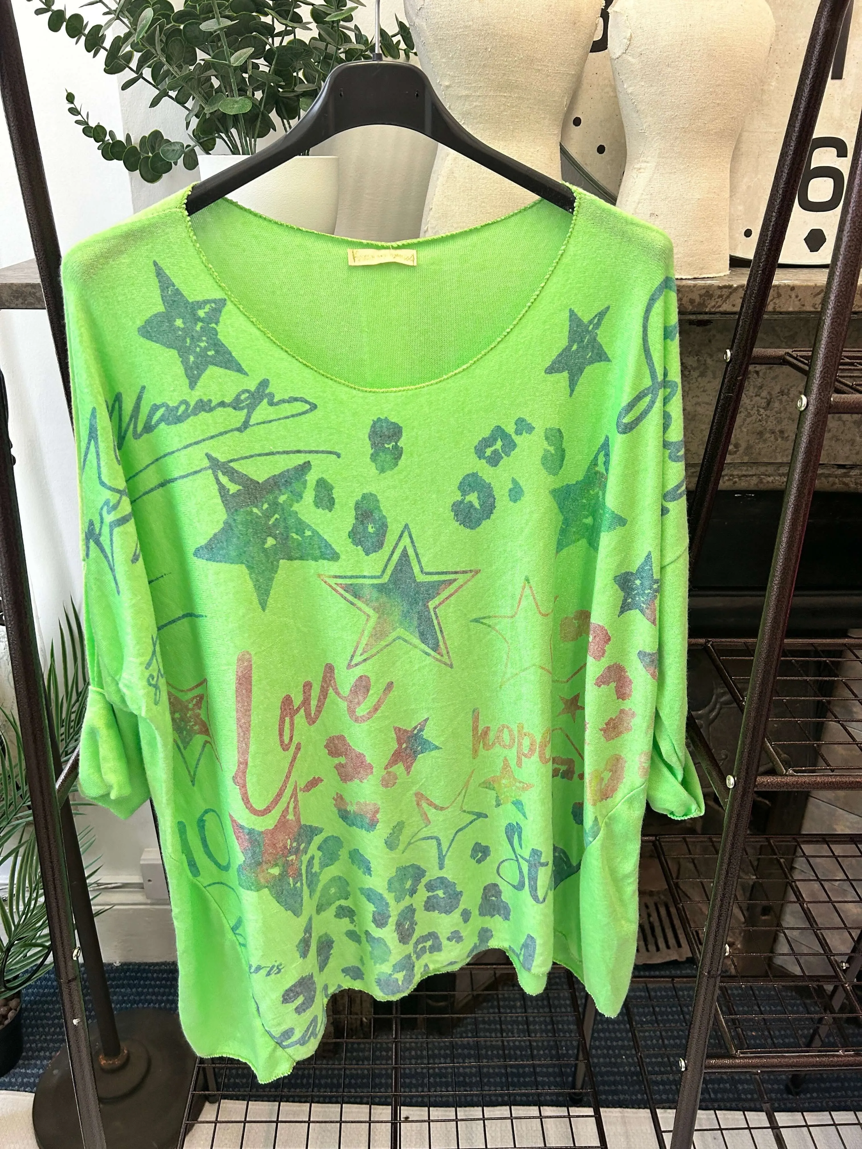 Star Print Fine Knit Super Soft Jumper