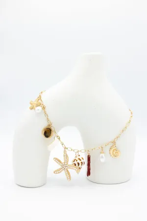 Starfish Charm Necklace in Gold | ENA737GDCRM