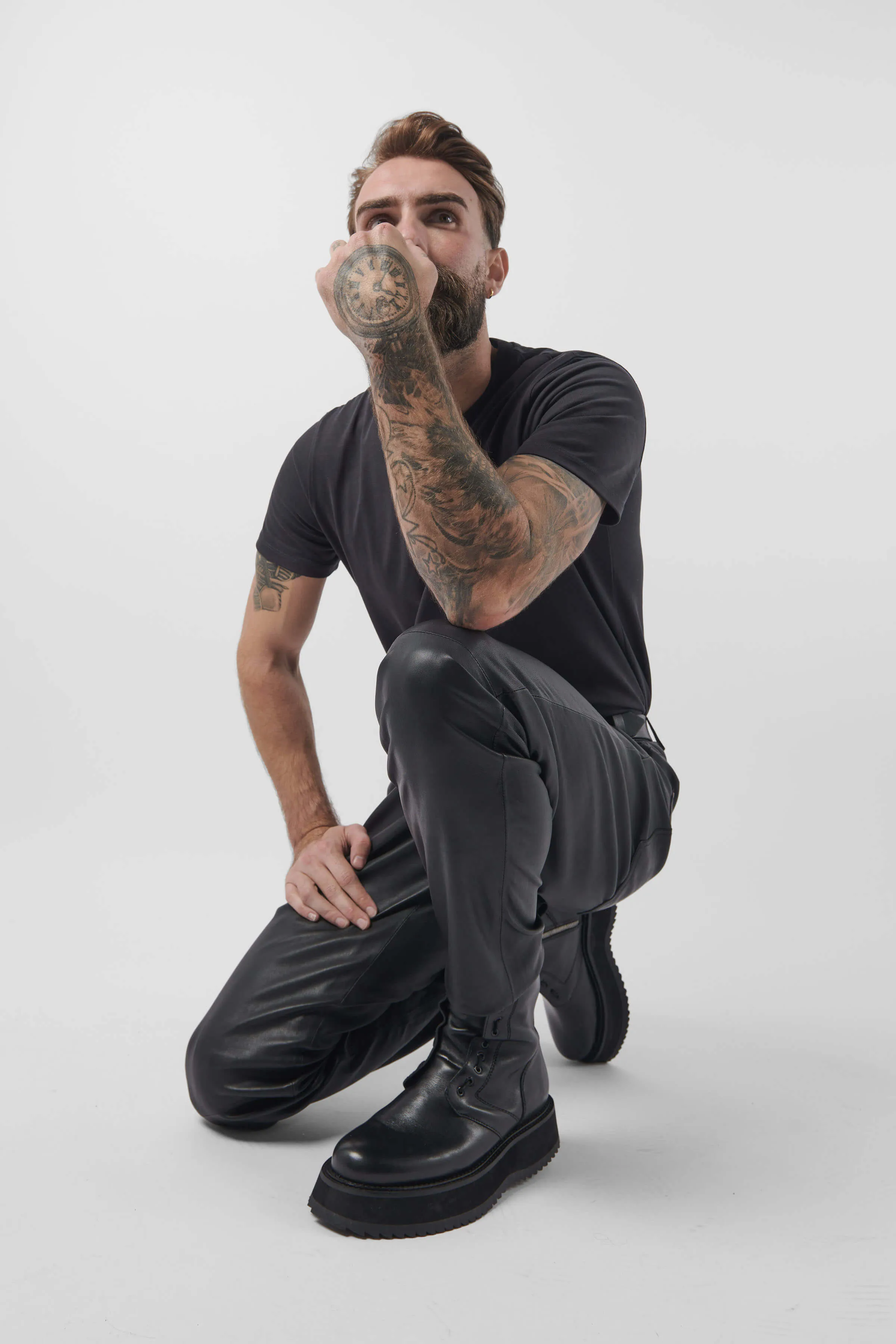 STRAIGHT LEG STRETCH LEATHER TROUSER