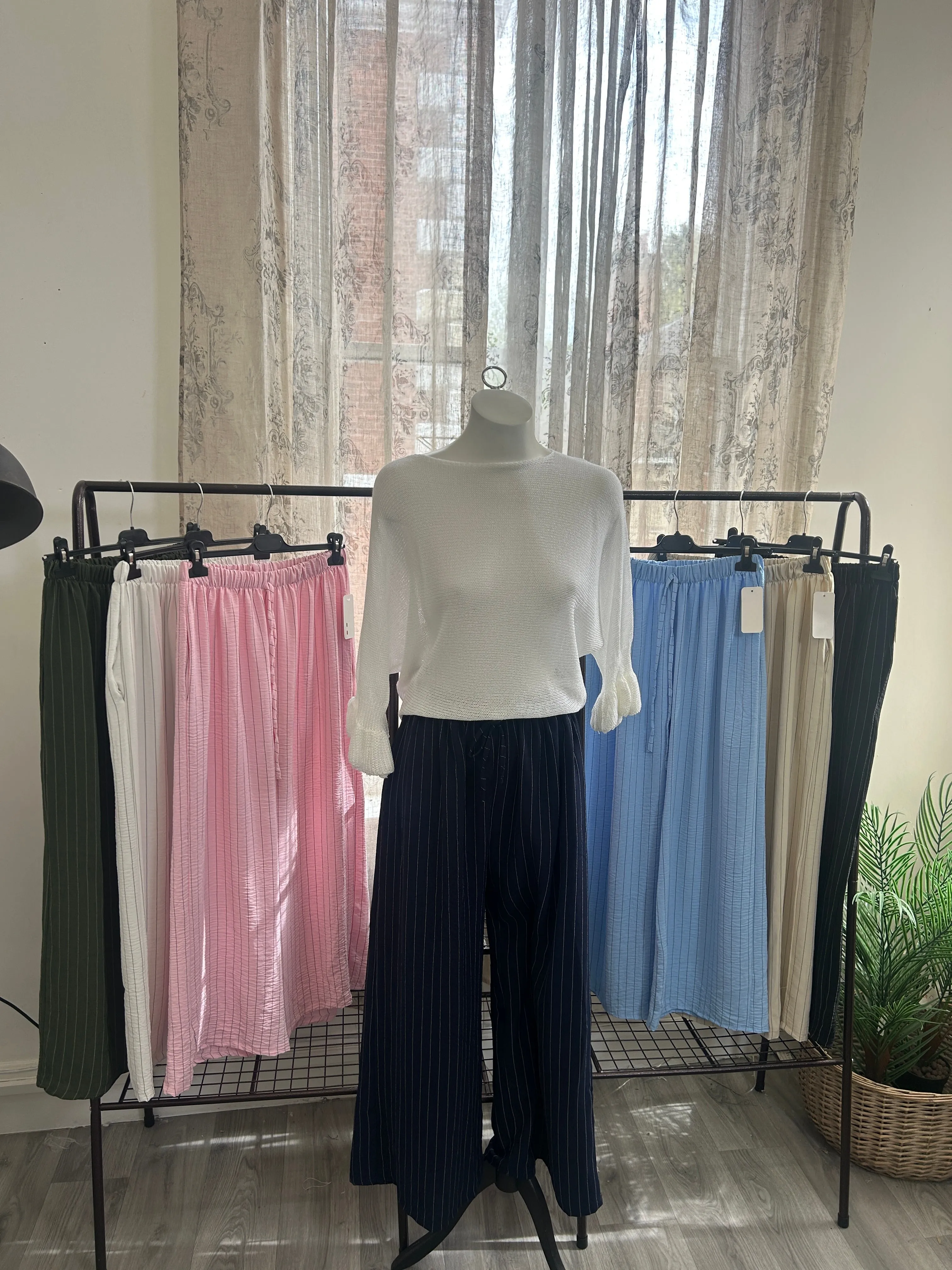 Striped Elegant Wide Leg Trouser