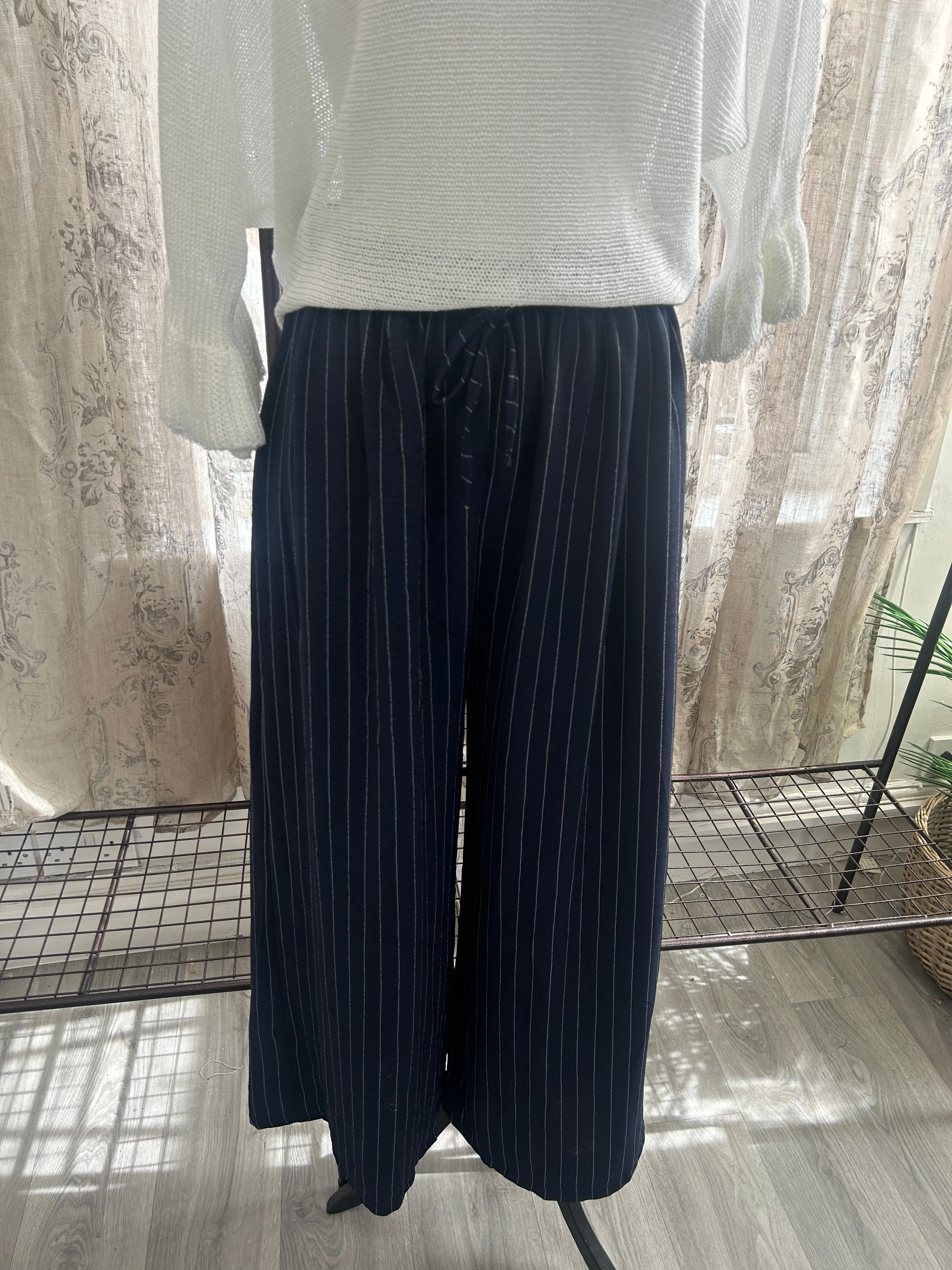 Striped Elegant Wide Leg Trouser