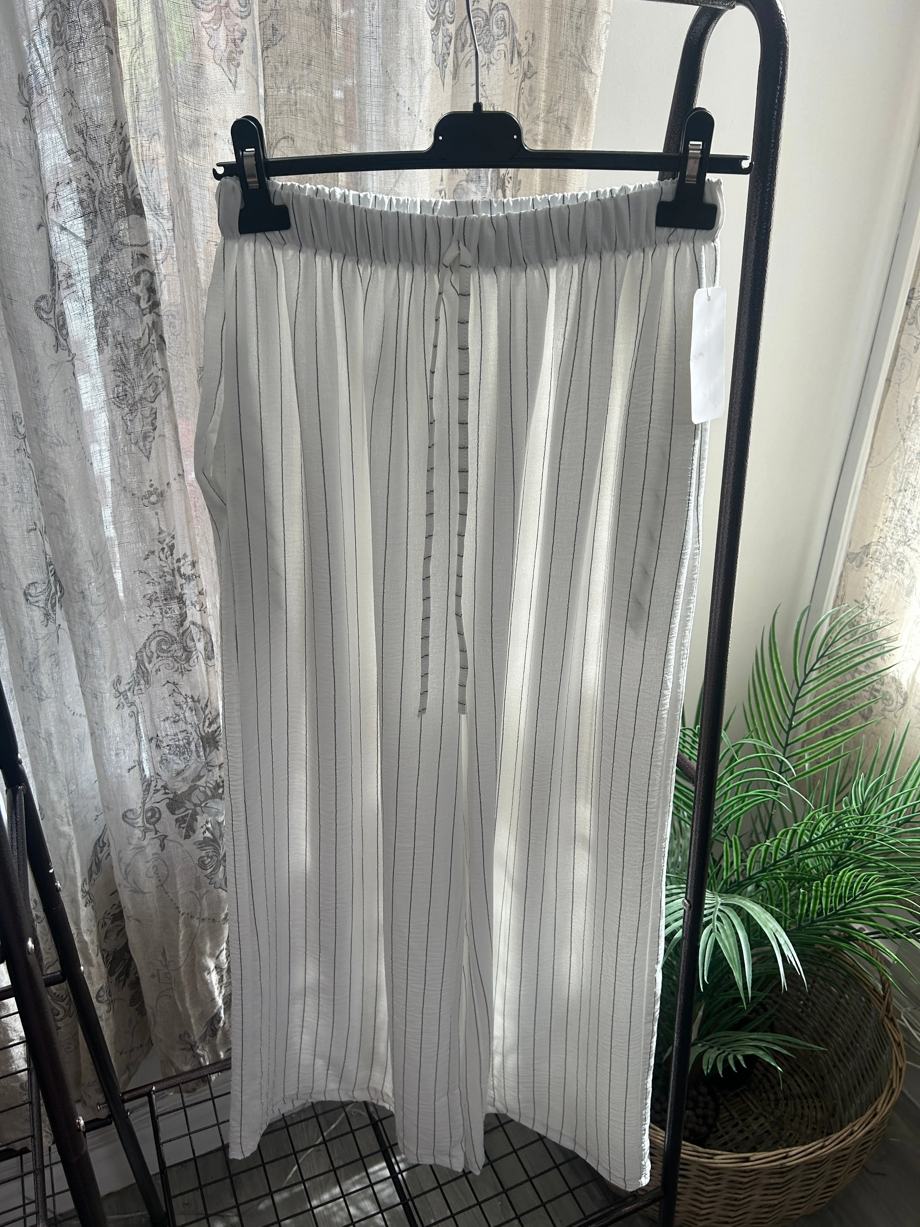 Striped Elegant Wide Leg Trouser