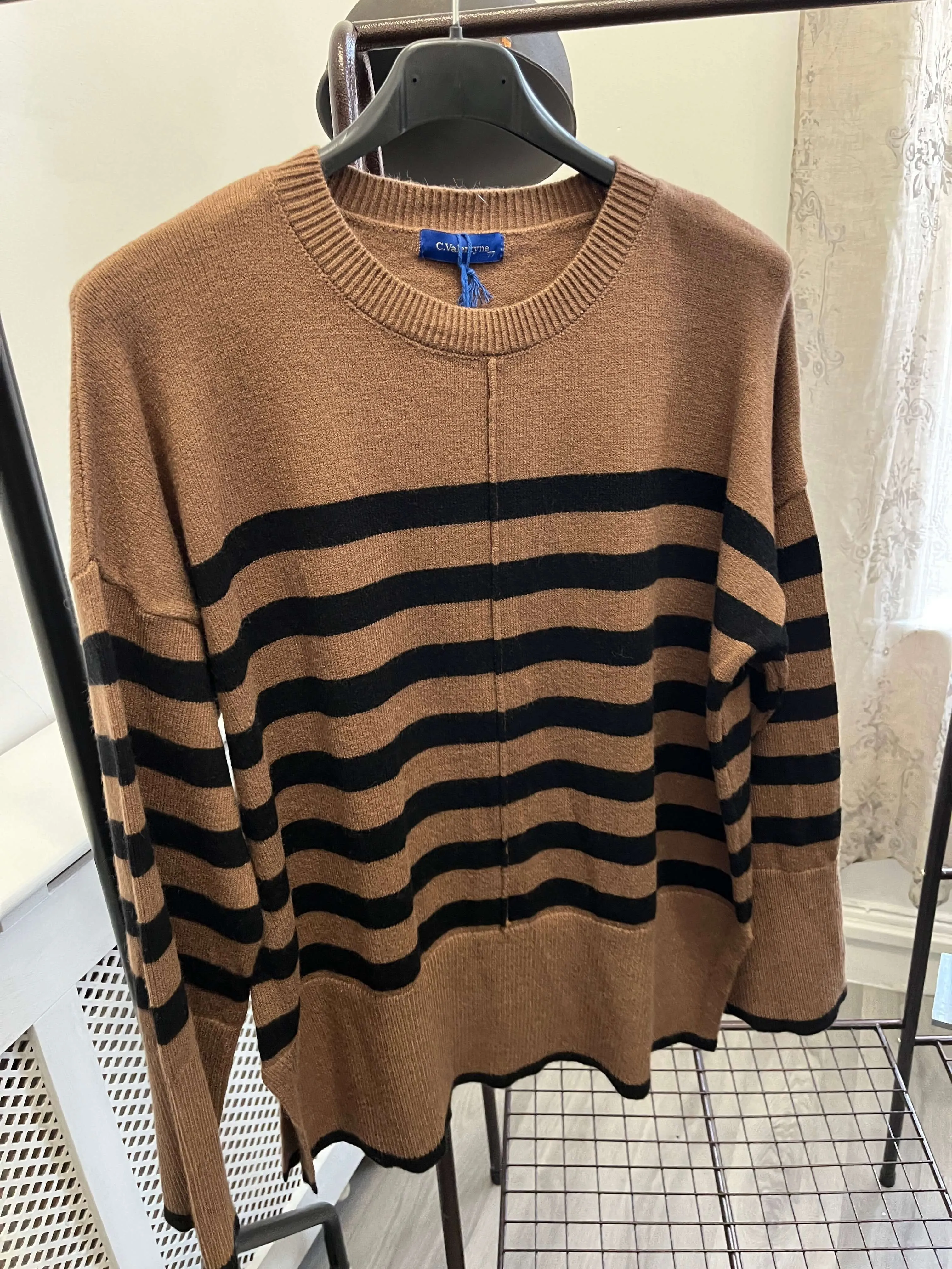 Striped Round Neck Boxy Jumper