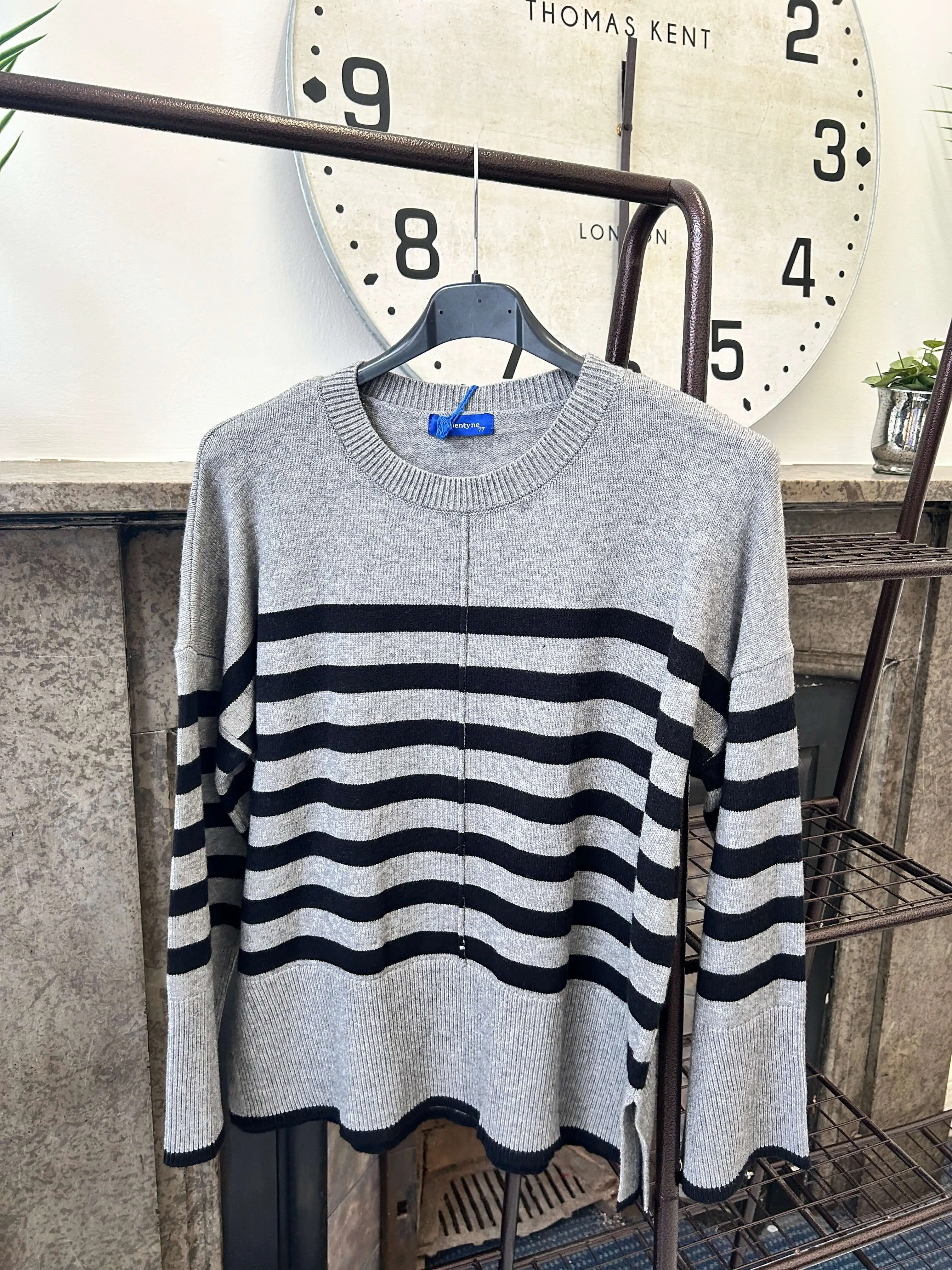 Striped Round Neck Boxy Jumper