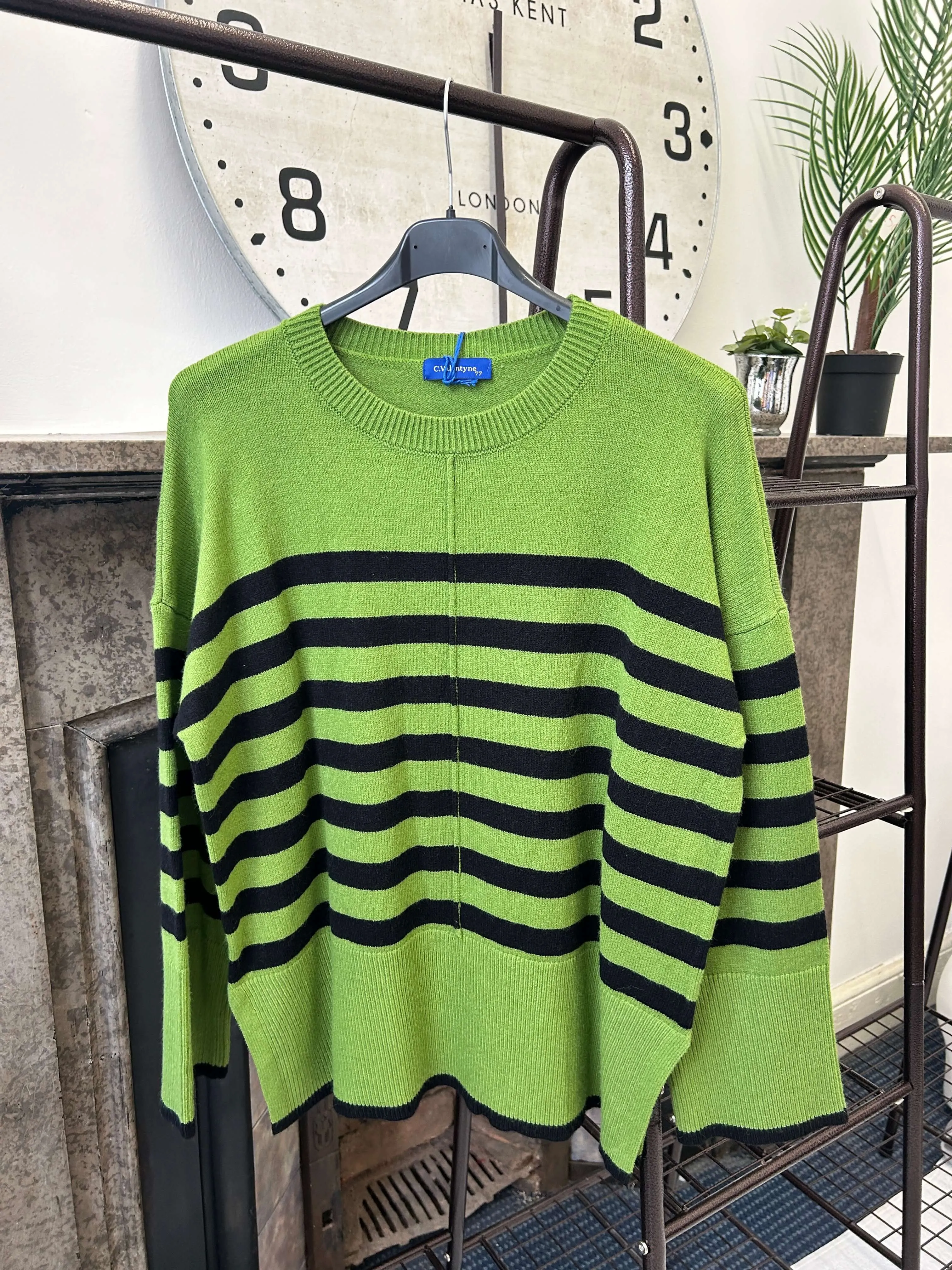 Striped Round Neck Boxy Jumper