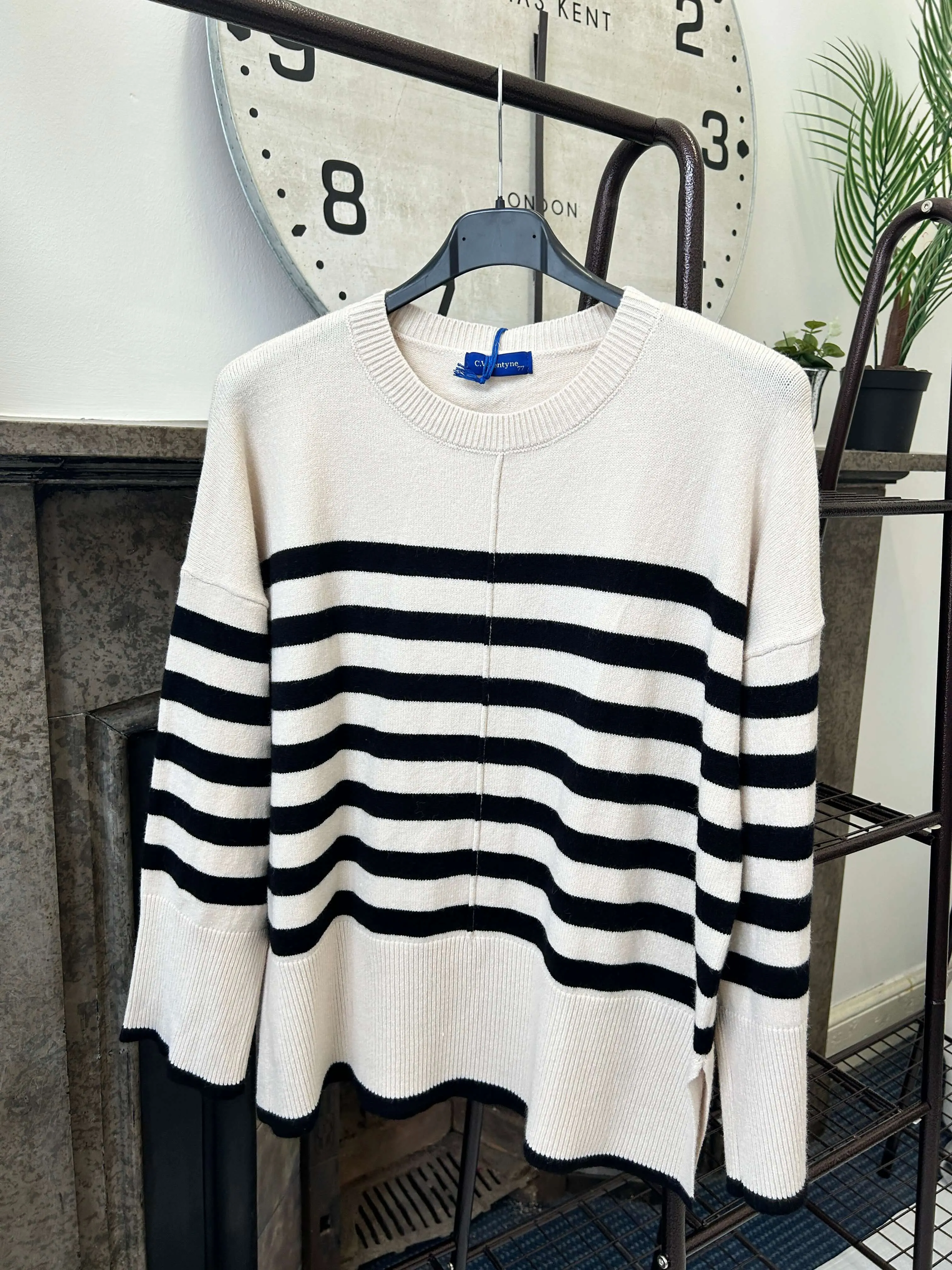 Striped Round Neck Boxy Jumper