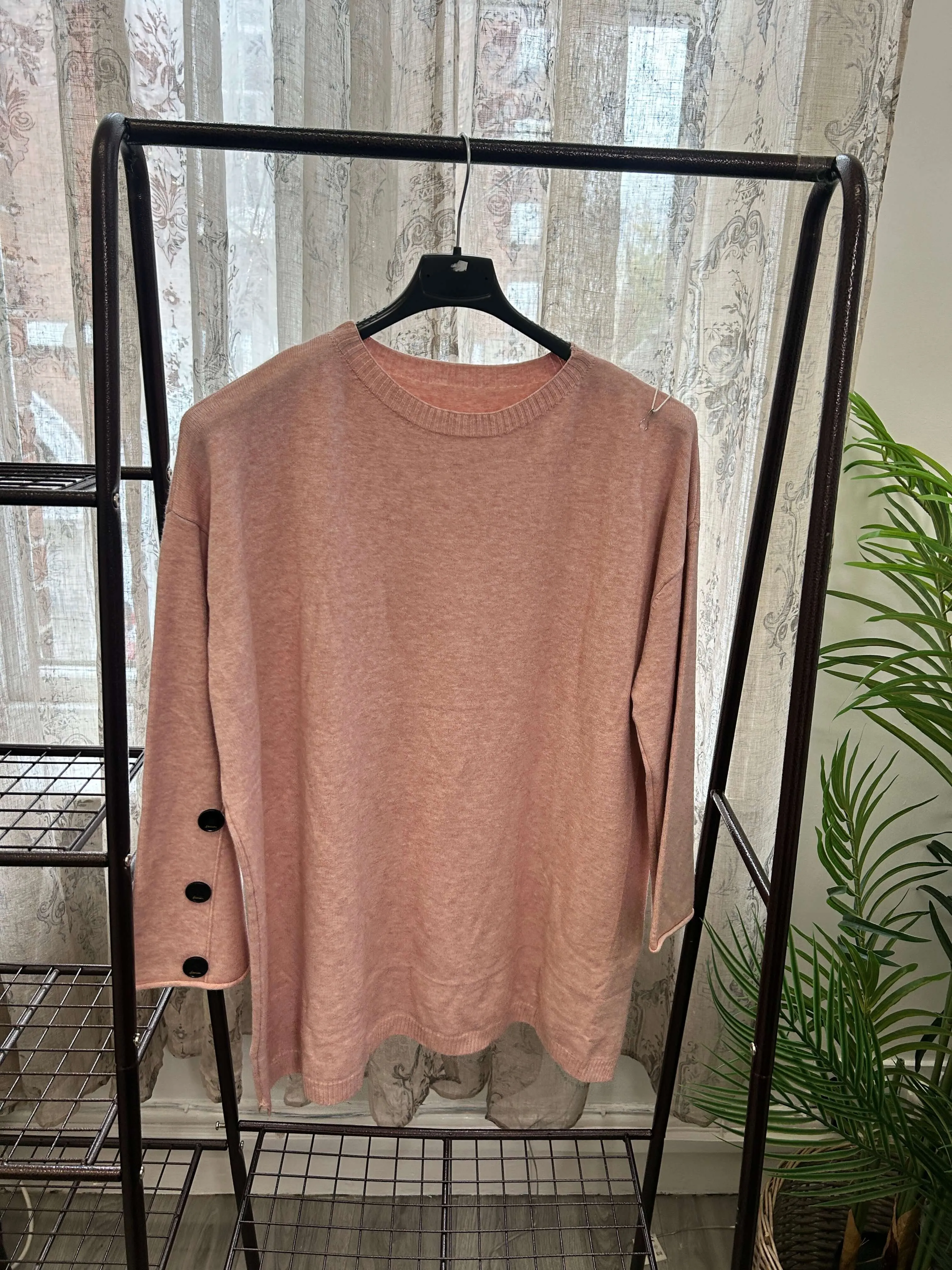 Stylish Button Sleeve Jumper