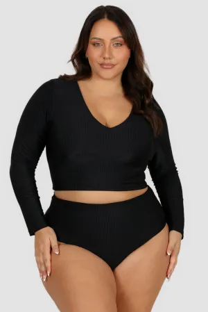 SUKI BOTTOM BLACK RIB