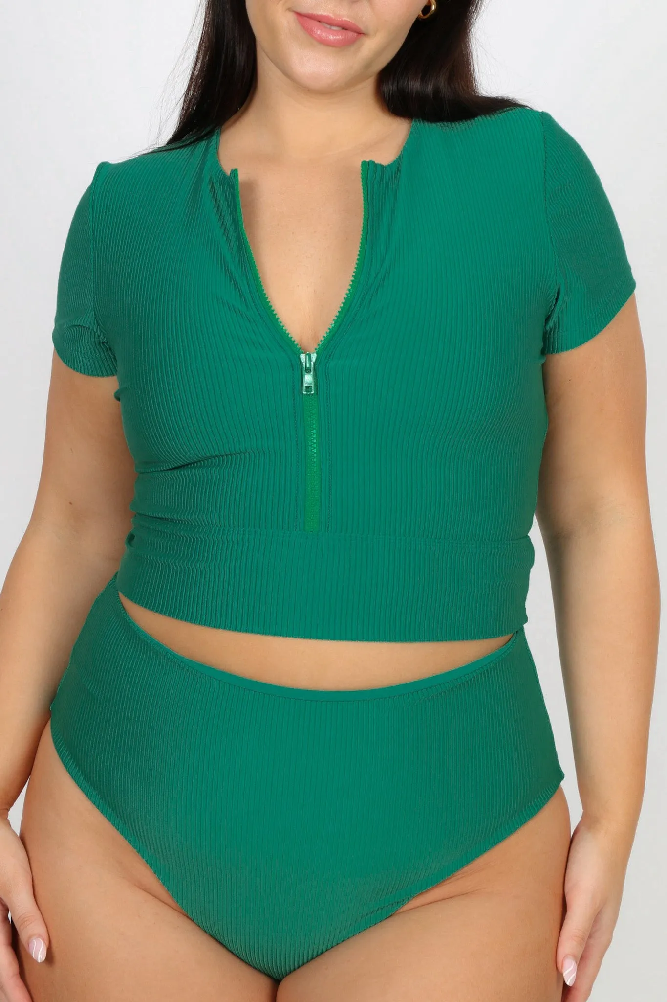 SUKI BOTTOM GREEN RIB