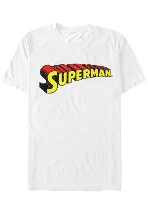 Superman - Telescopic Crackle Logo White - T-Shirt