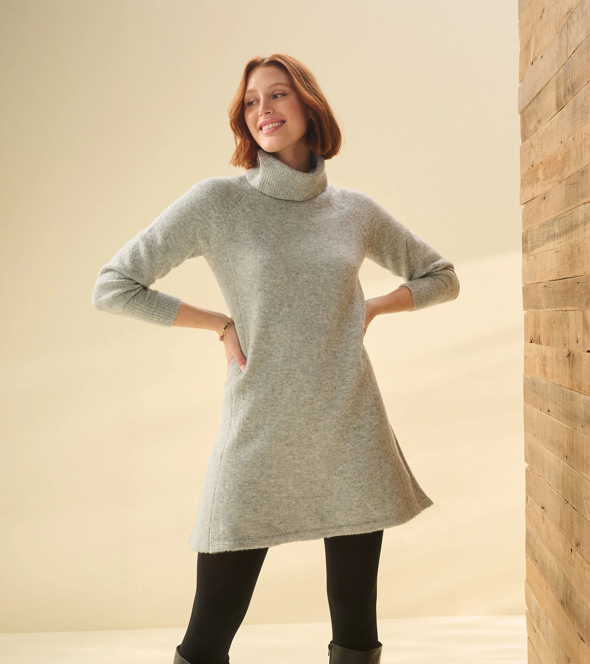 Swing Sweater Dress - Grey Heather -Hatley