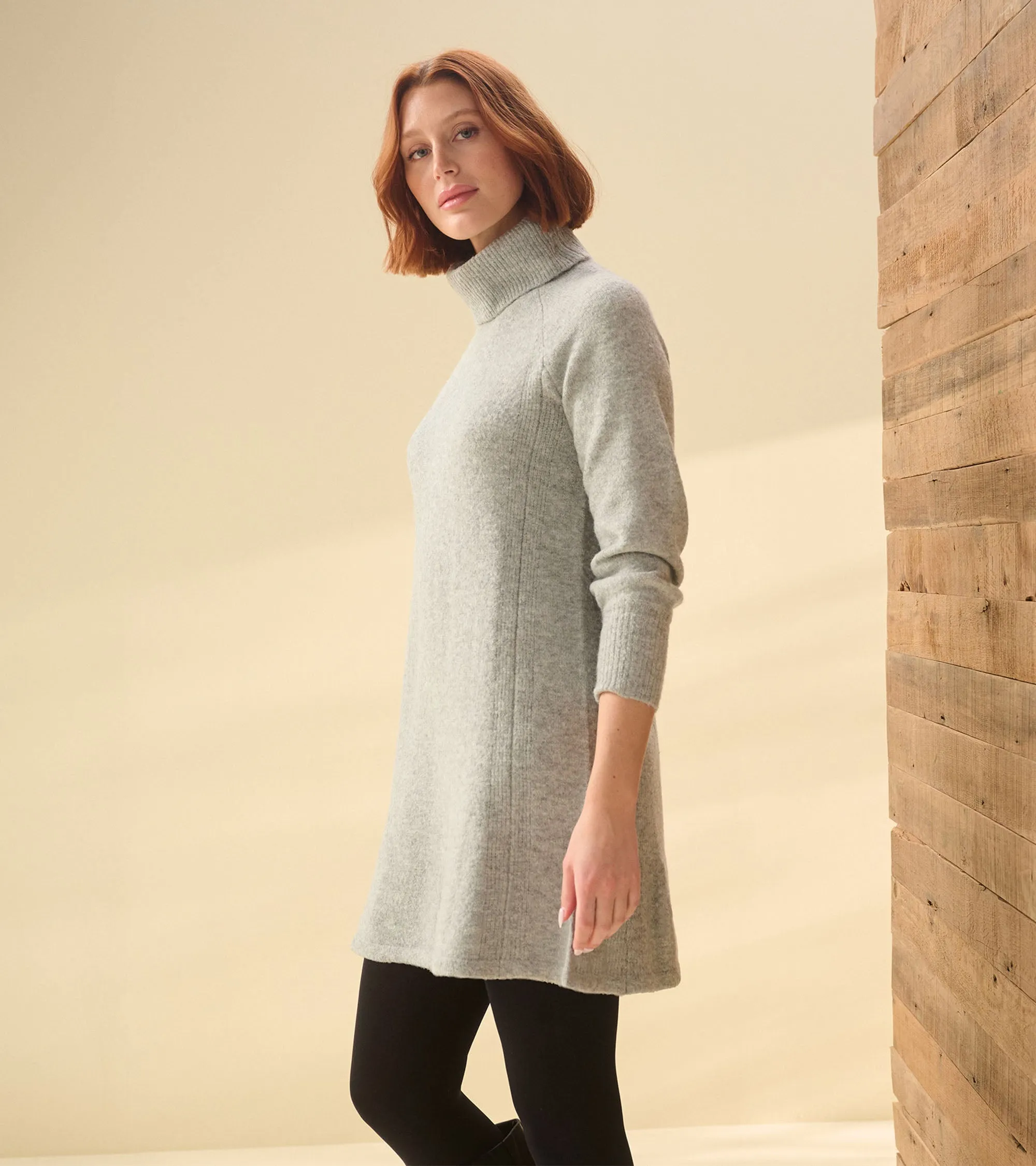Swing Sweater Dress - Grey Heather -Hatley