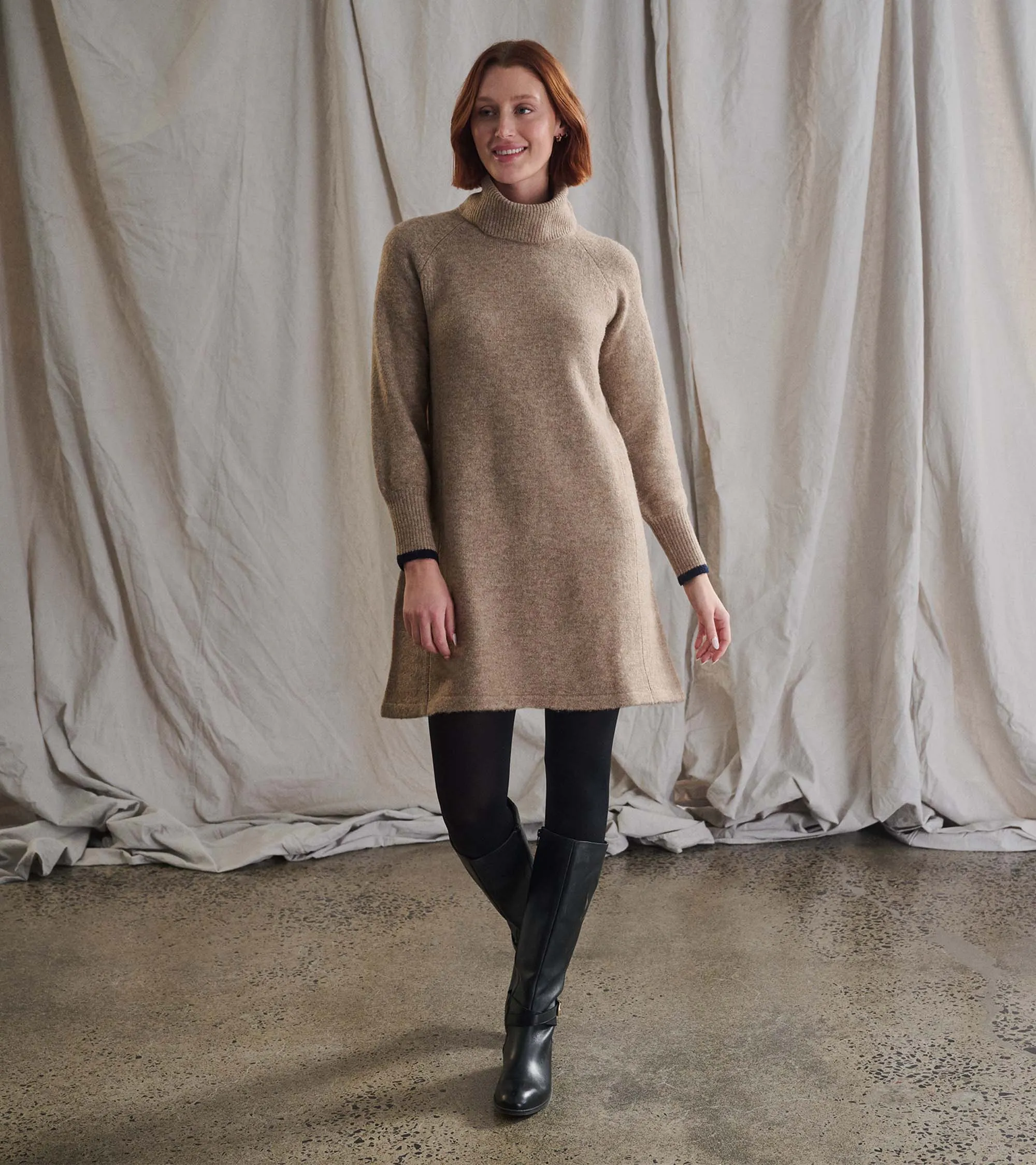 Swing Sweater Dress - Oatmeal Heather -Hatley