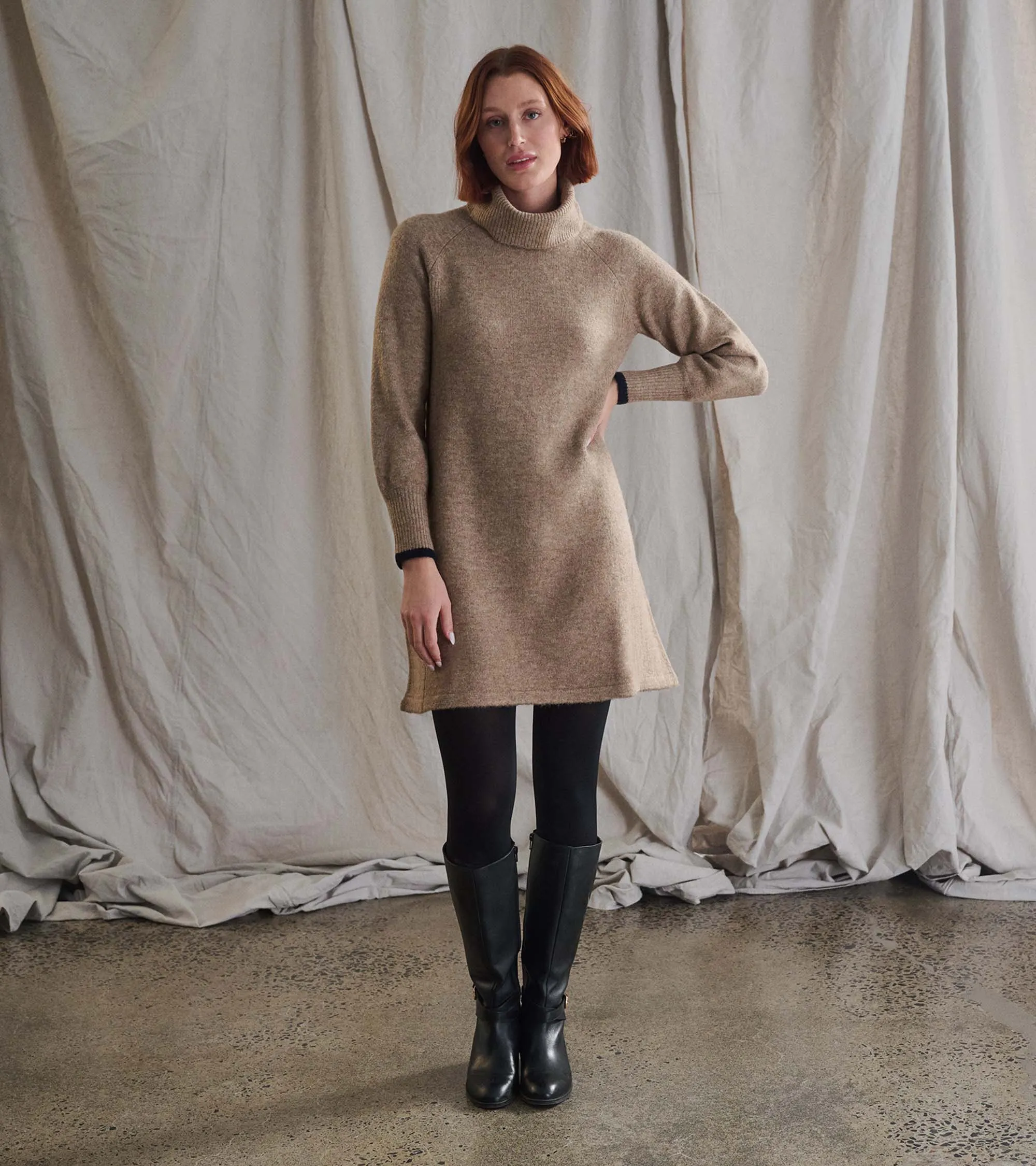Swing Sweater Dress - Oatmeal Heather -Hatley
