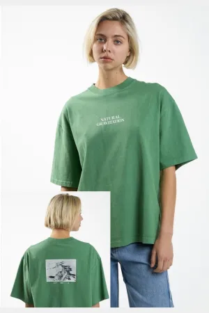 Thrills Gravitating Naturally Oversized Tee - Juniper Green